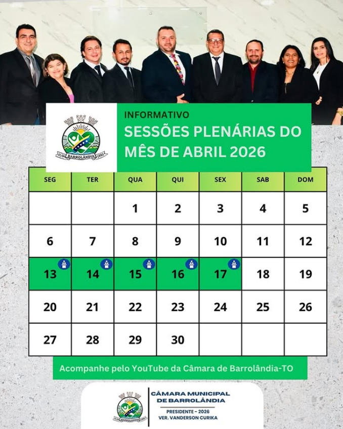 Câmara de Barrolândia Convida População para Sessões Plenárias de Abril